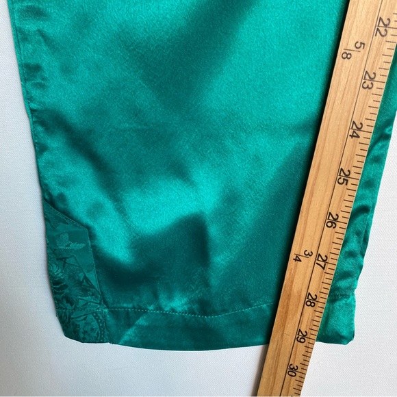 Victorias Secret Gold Label Pajama Set Shirt Pants Emerald Green Satin Y2K - Picture 11 of 11